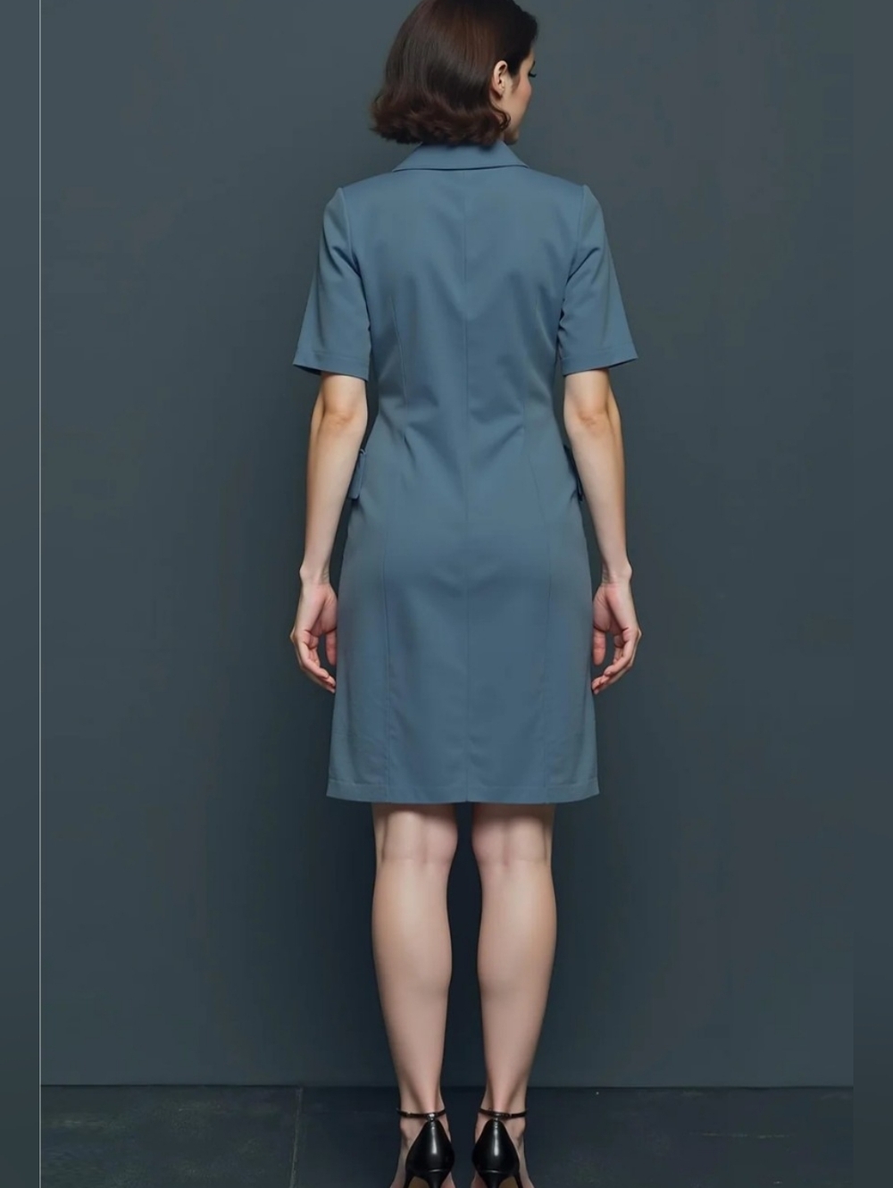 Celestial Blue Tuxedo Inspired Midi - Picture 4 of 12